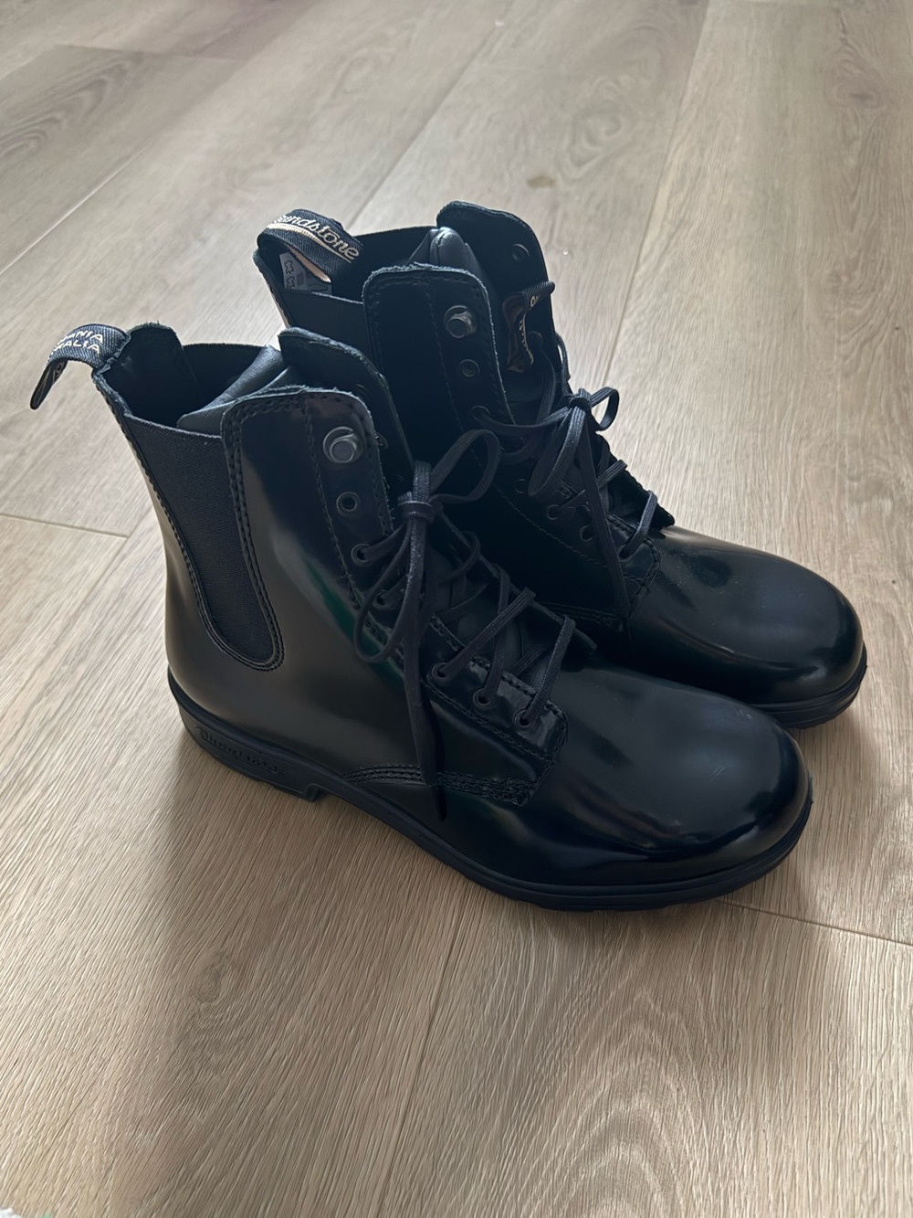 Blundstone 2219 Originals Womens Size US 6.5 Chelsea Boots Lace Up Black Leather